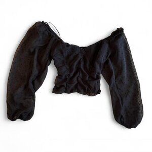 glassons long sleeve black blouse